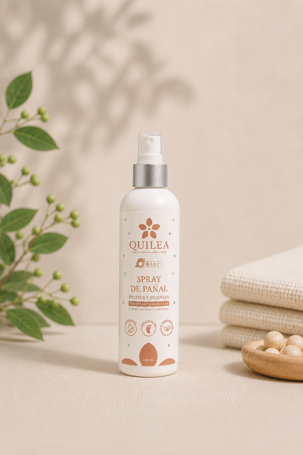 Spray cambio de pañal Quilea con extracto de quillay