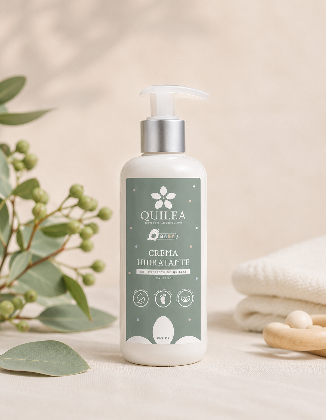 Crema hidratante Quilea con extracto de quillay para piel de guaguas